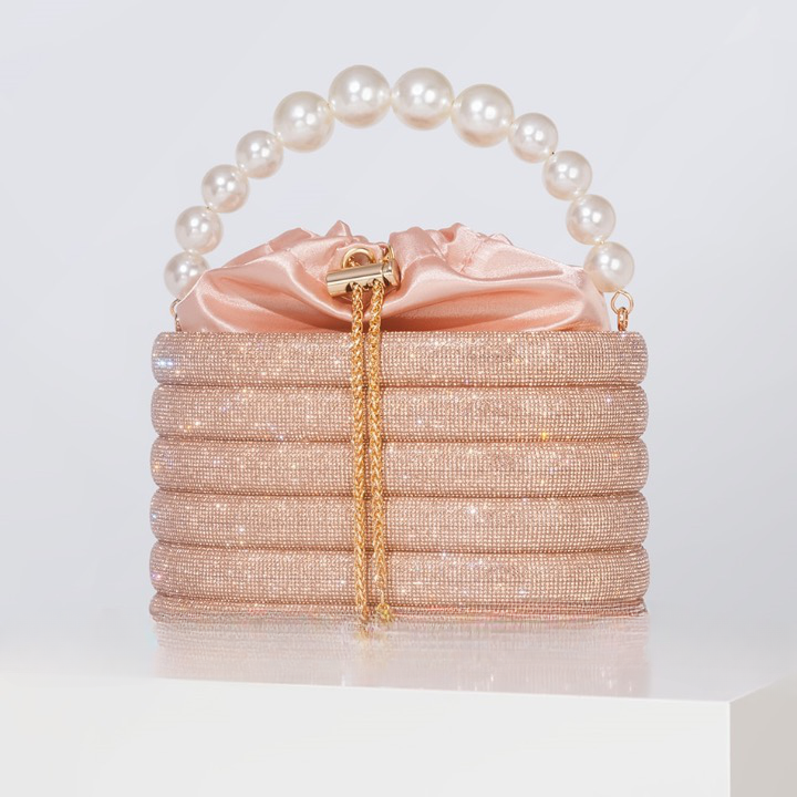 Raen Crystal & Pearl Handle Evening Clutch Bag - 6 Colors