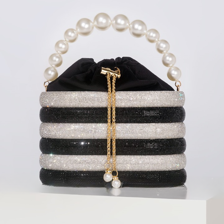 Raen Crystal & Pearl Handle Evening Clutch Bag - 6 Colors