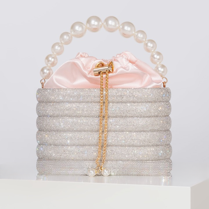 Raen Crystal & Pearl Handle Evening Clutch Bag - 6 Colors