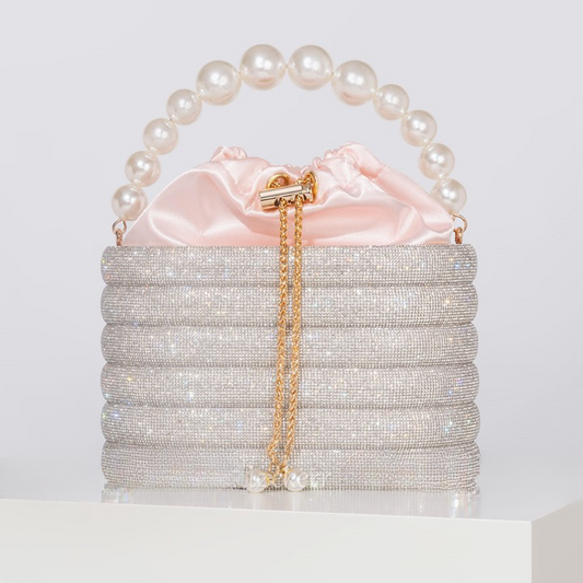 Raen Crystal & Pearl Handle Evening Clutch Bag - 6 Colors
