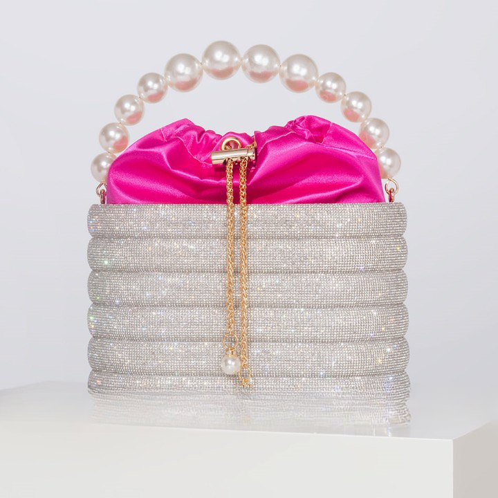 Raen Crystal & Pearl Handle Evening Clutch Bag - 6 Colors