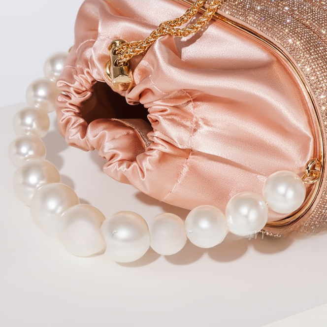 Raen Crystal & Pearl Handle Evening Clutch Bag - 6 Colors