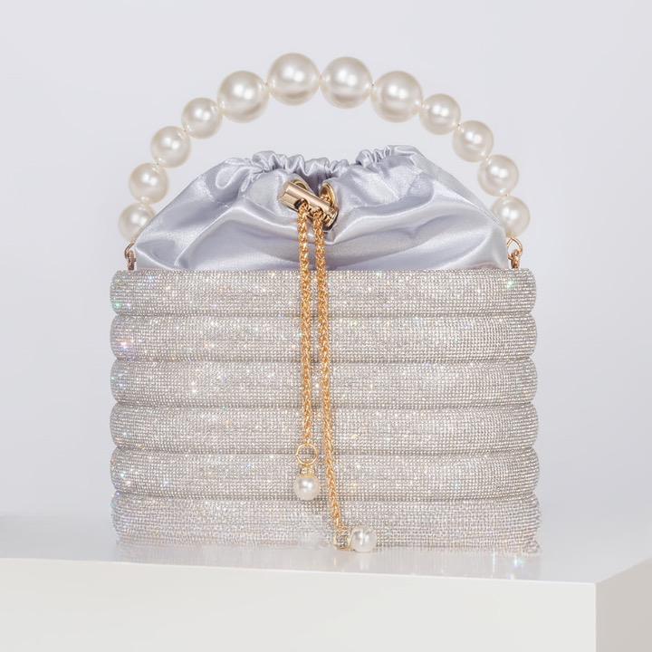 Raen Crystal & Pearl Handle Evening Clutch Bag - 6 Colors