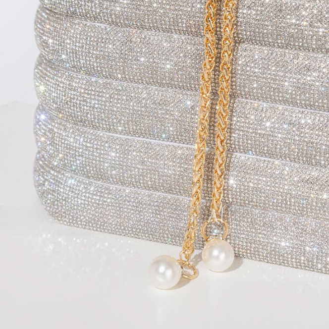 Raen Crystal & Pearl Handle Evening Clutch Bag - 6 Colors