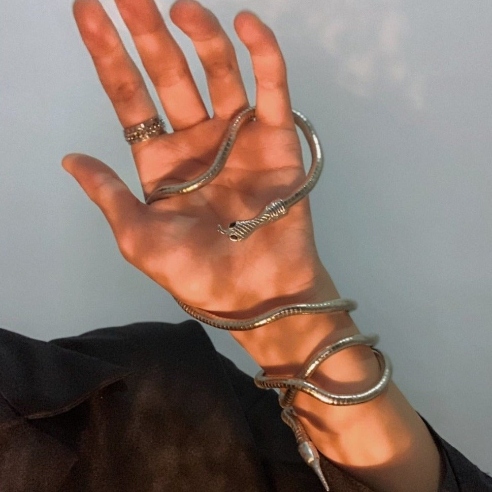 Rayna Serpentine Metal Necklace and Bracelet - 3 Colors