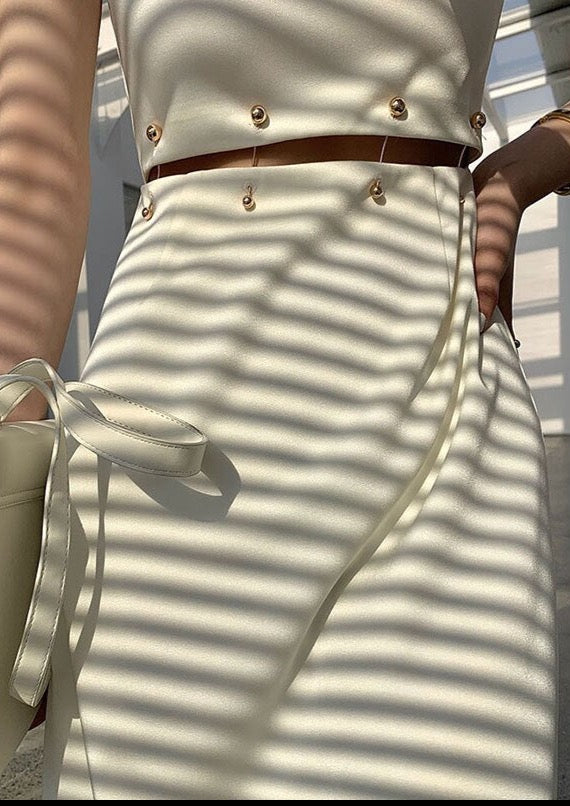 Regina Minimalist Sheath Dress with Cut Out Waist