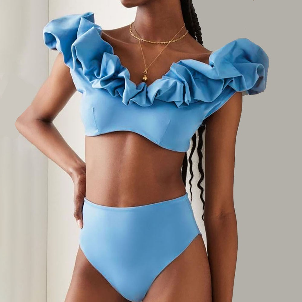 Resa Ruffle Trim Retro Swimsuit