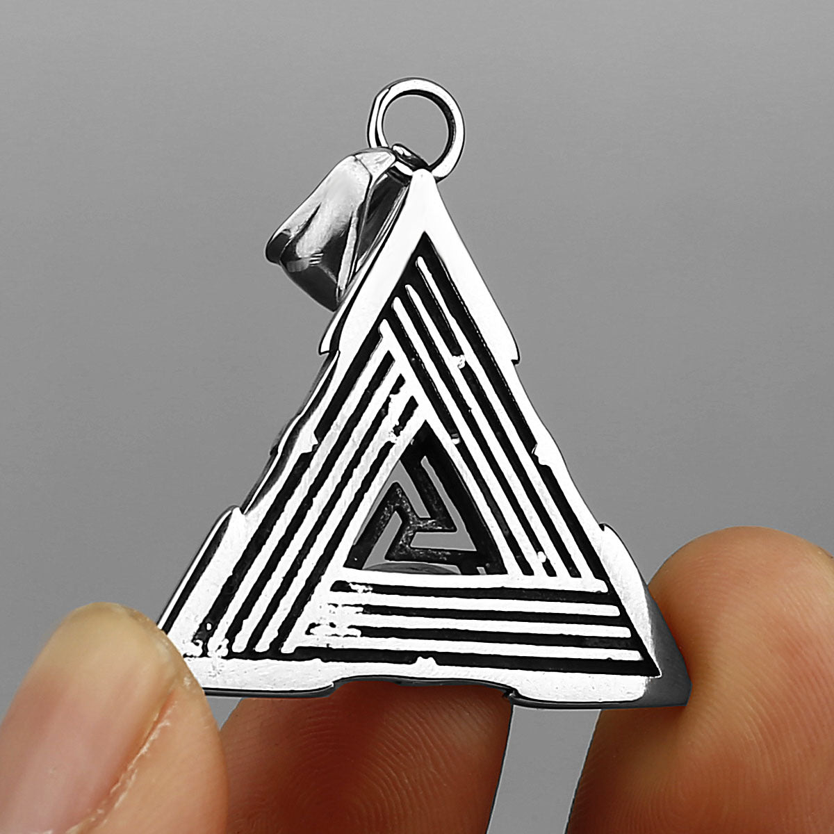 Retro Triangle Raven Rune Necklace