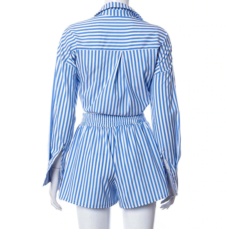 Rhia Pinstripe Shirt and Boxer Short Sets