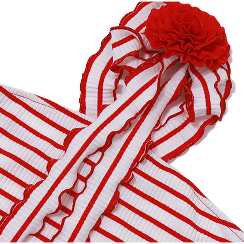 Rina Rose Choker Stripe Knit Tube Tops - 2 Colors