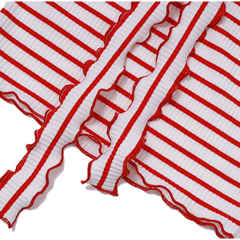 Rina Rose Choker Stripe Knit Tube Tops - 2 Colors