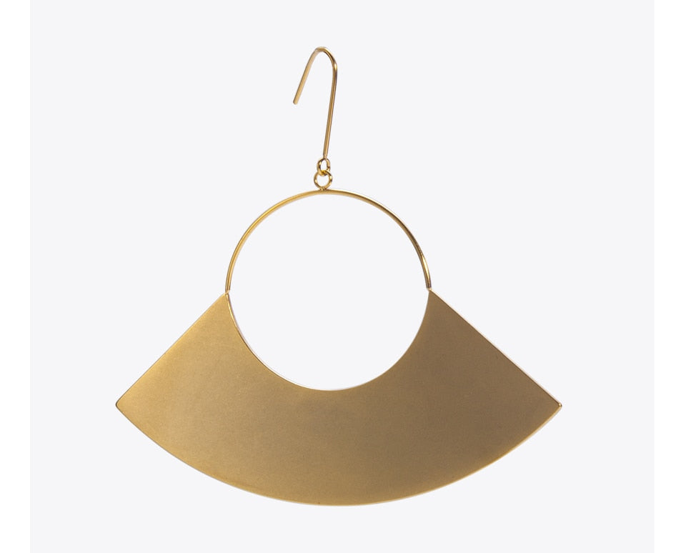 Rioja Matte Gold Fan Earrings