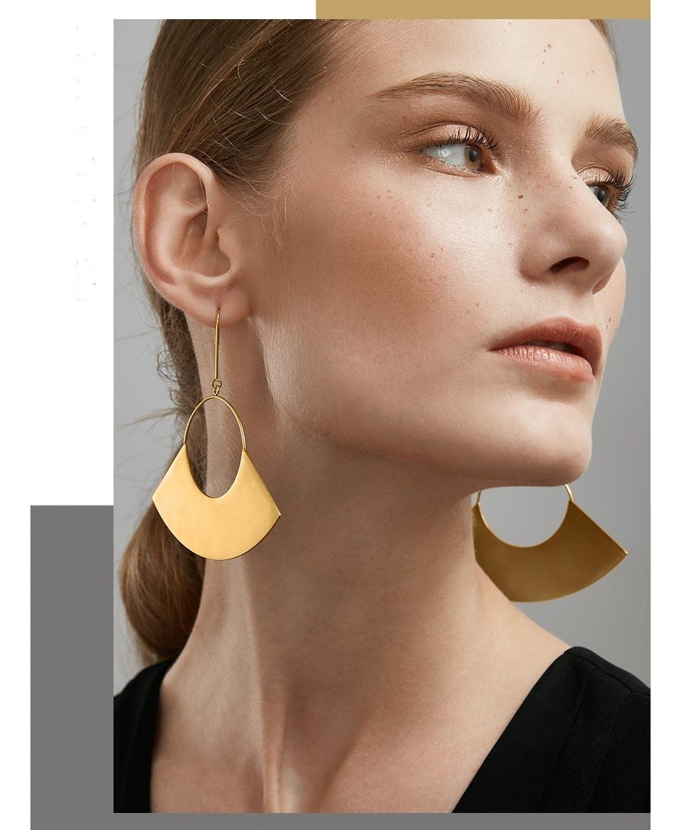 Rioja Matte Gold Fan Earrings