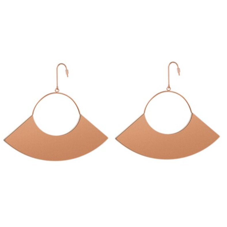 Rioja Matte Gold Fan Earrings