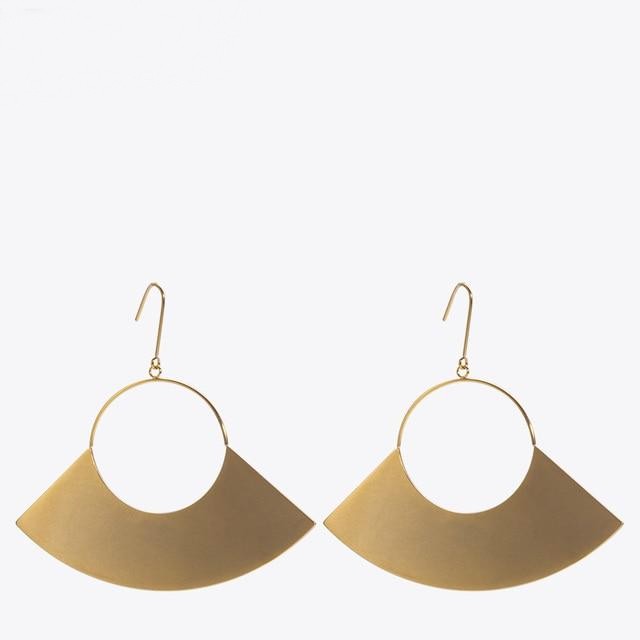 Rioja Matte Gold Fan Earrings