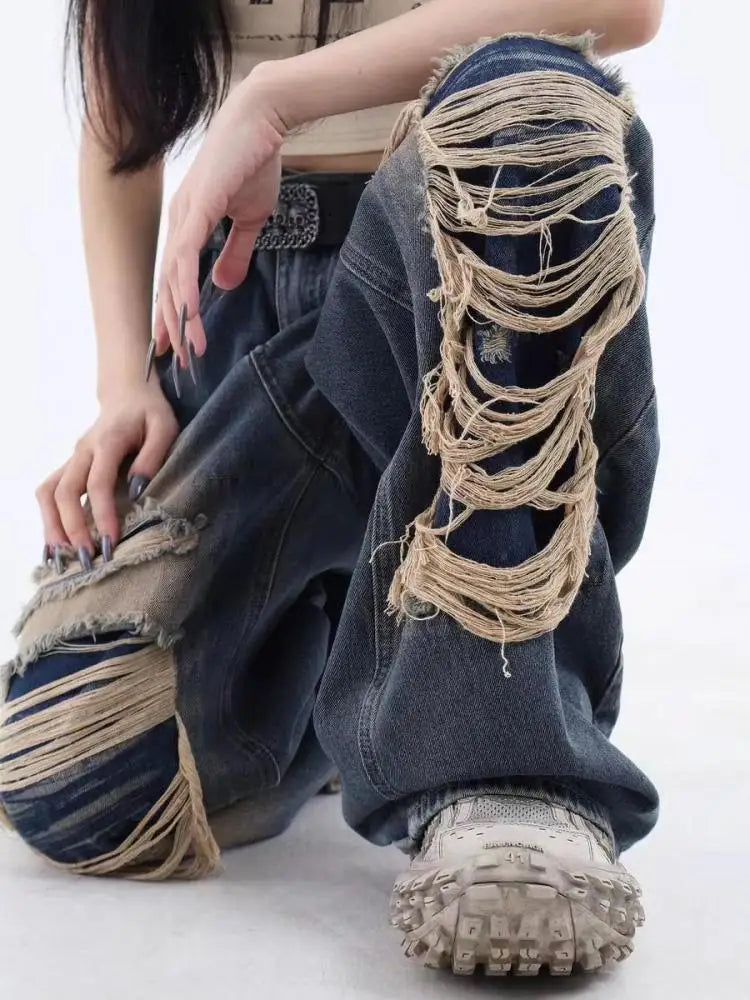 Loose Casual Trend Streetwear Women's Denim Pants Jeans
