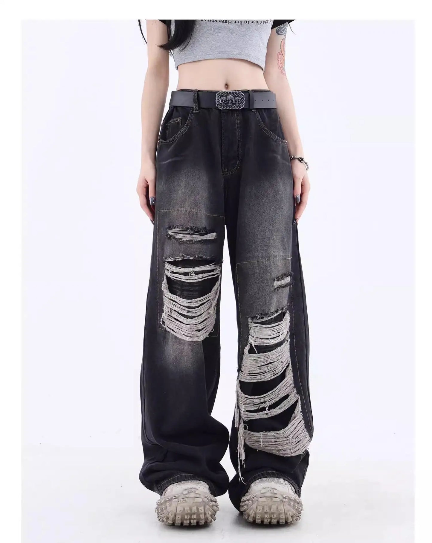 Loose Casual Trend Streetwear Women's Denim Pants Jeans