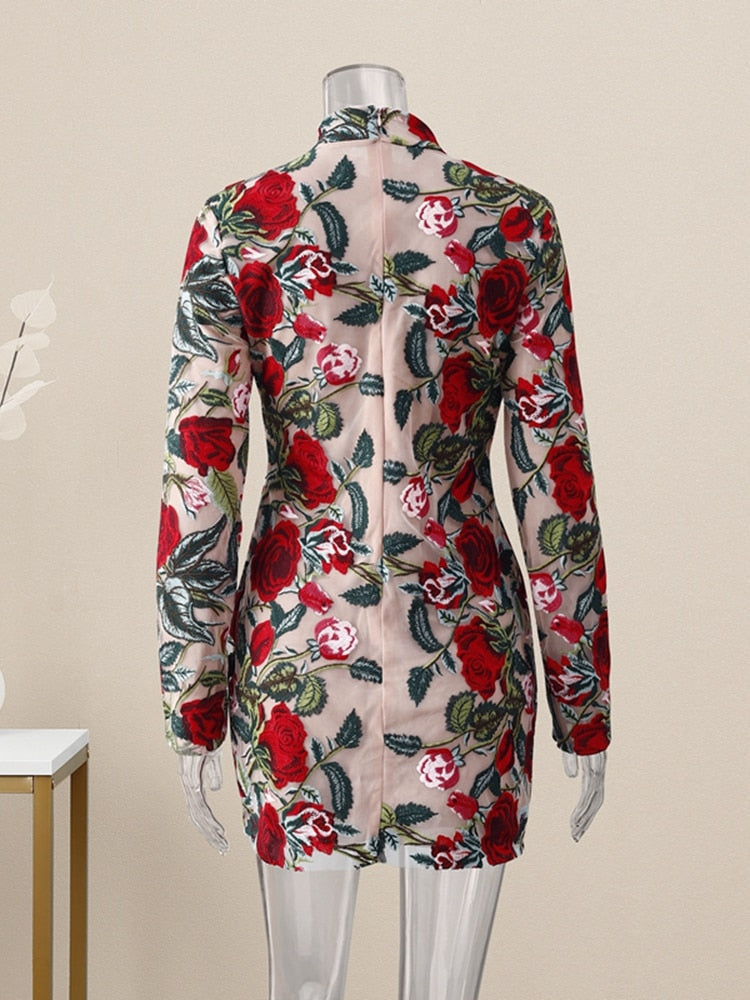 Rosalie Embroidery Mini Dress