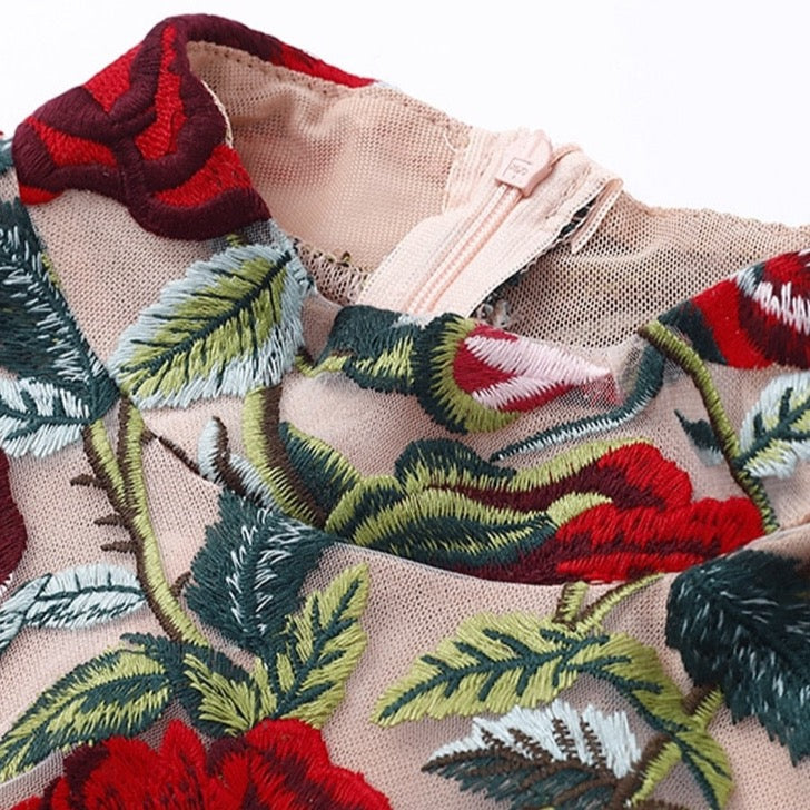 Rosalie Embroidery Mini Dress