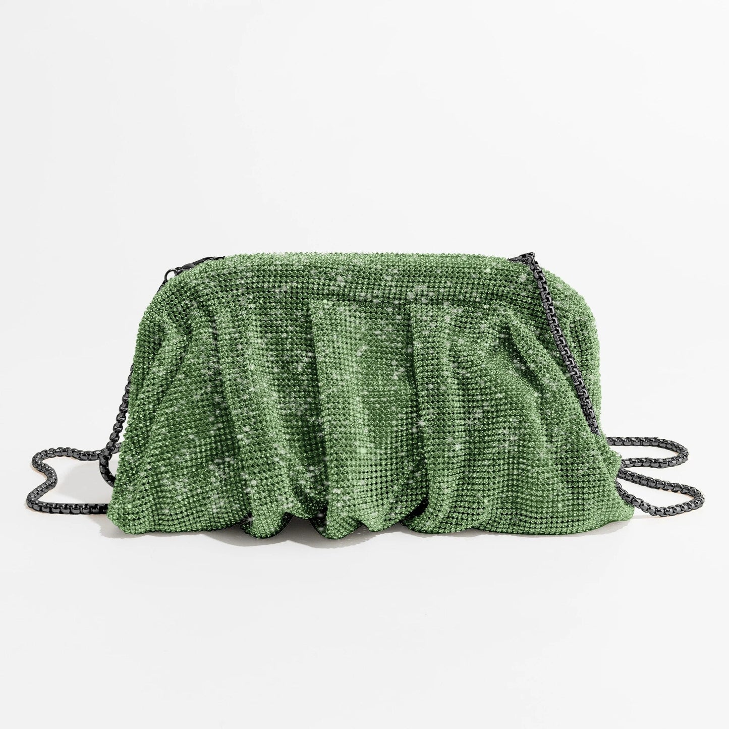 Rua Ruched Rhinestone Sequin Evening Bag