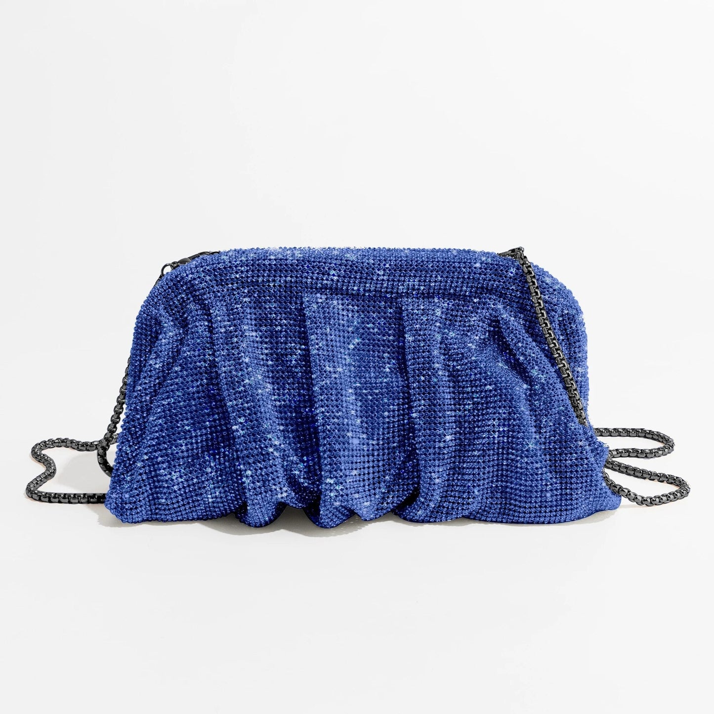 Rua Ruched Rhinestone Sequin Evening Bag