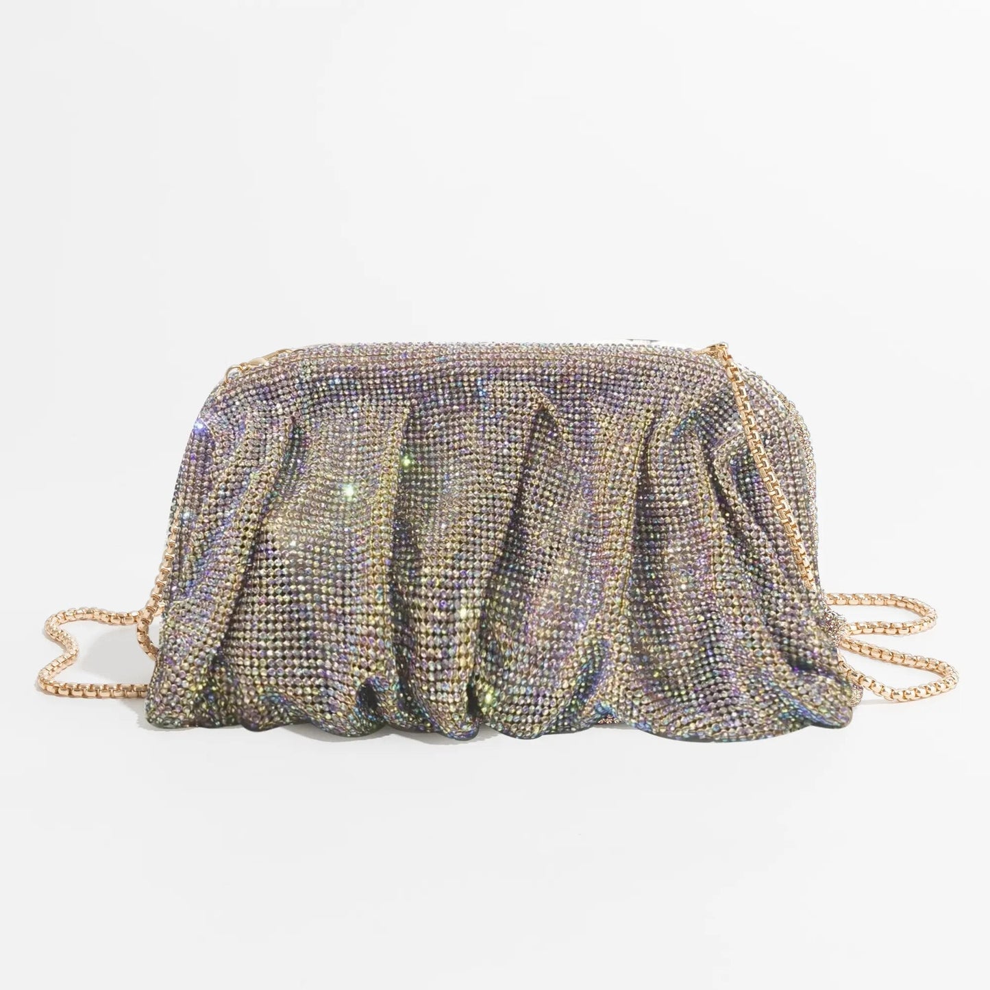Rua Ruched Rhinestone Sequin Evening Bag