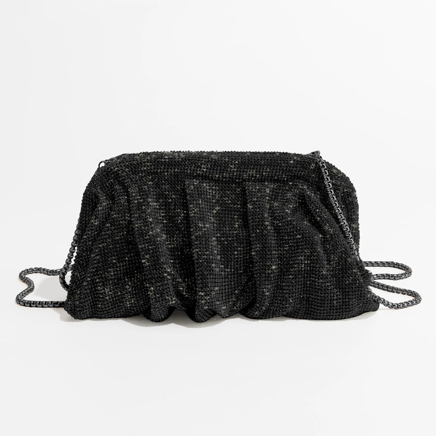 Rua Ruched Rhinestone Sequin Evening Bag