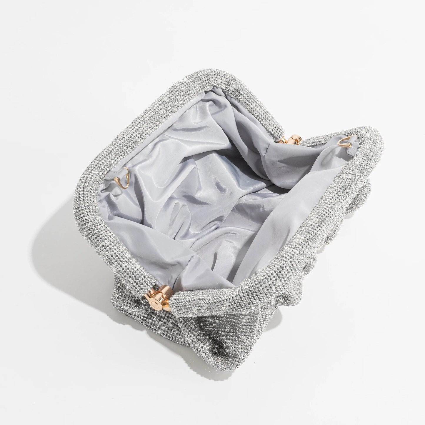 Rua Ruched Rhinestone Sequin Evening Bag