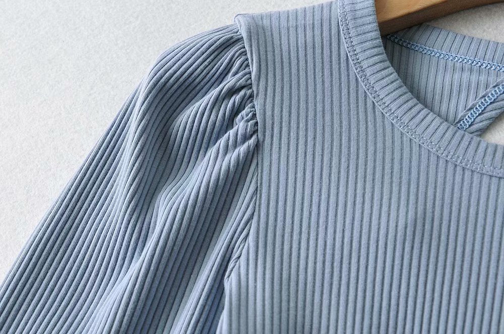 Rubie Open Back Puff Shoulder Tops - 2 Colors