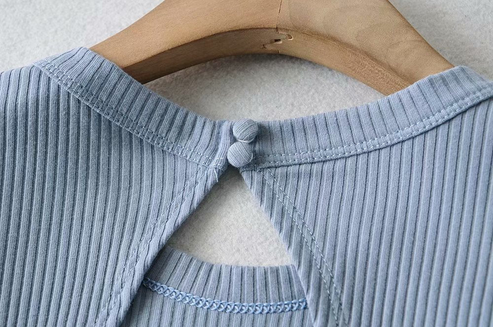 Rubie Open Back Puff Shoulder Tops - 2 Colors