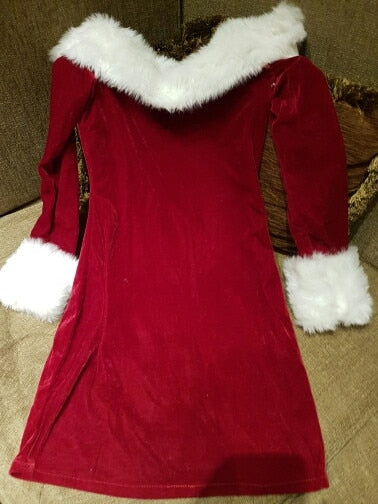 S-2XL Christmas Costume Cosplay Santa Claus Uniform Holiday Party Fancy Dress