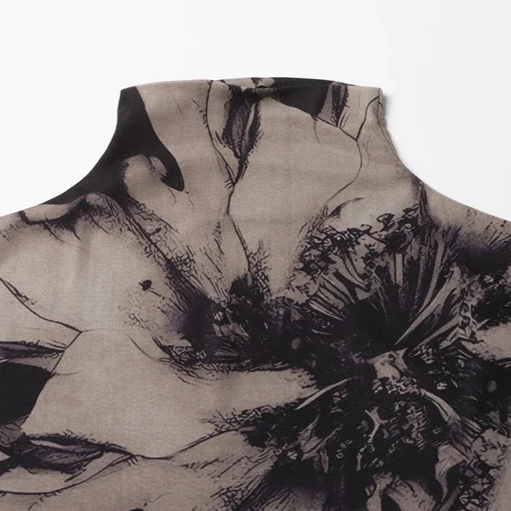 Amalie Art Floral Watercolor Print Tissue Top