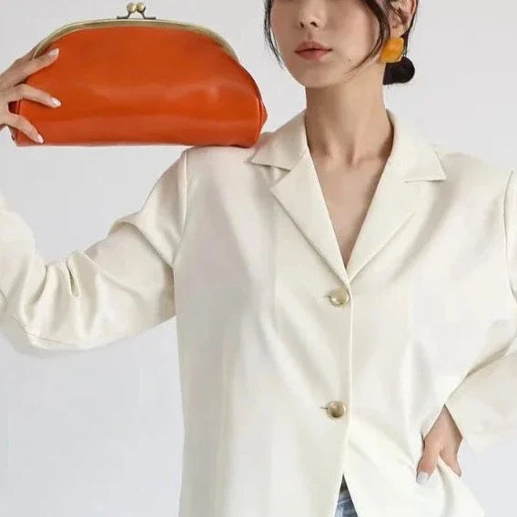 Aki Vintage Faux Leather Coin Clutch Bag