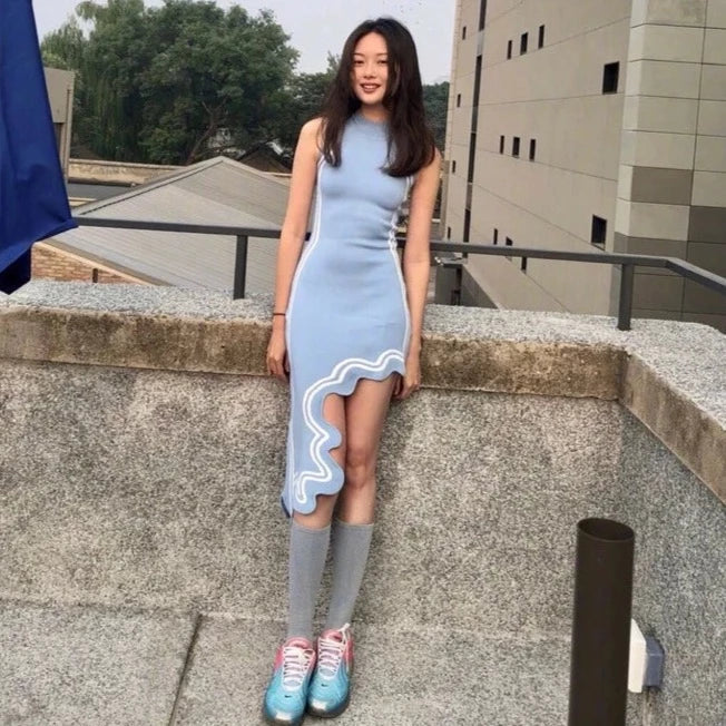 Mairi Irregular Cut Sleeveless Dress