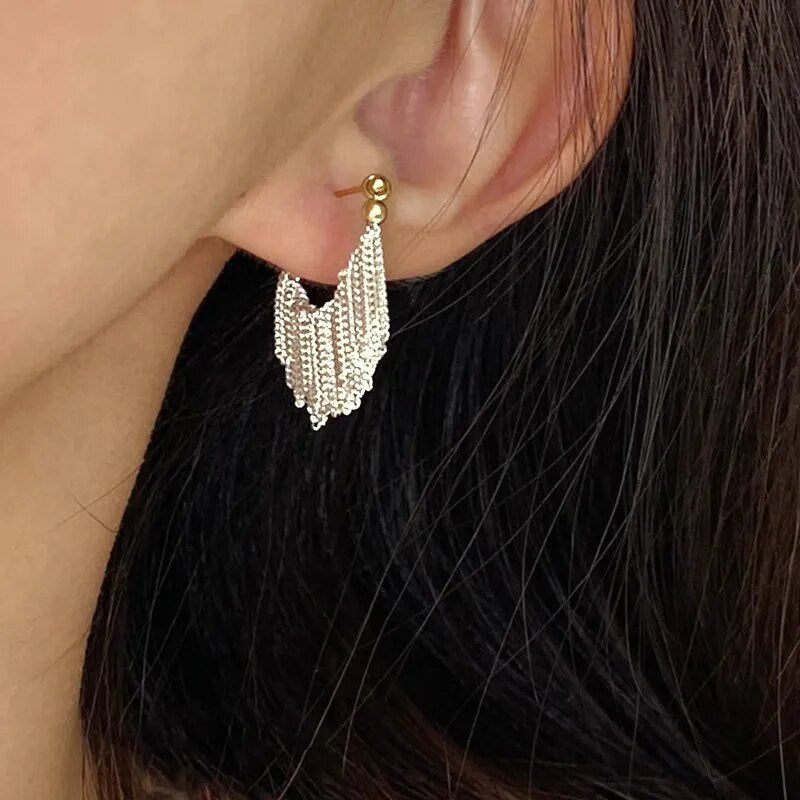 Bar and Tassel Drop Earrings