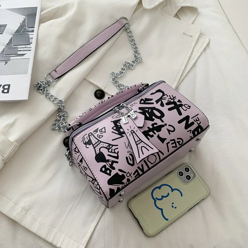 Graffiti Prints Box Bags