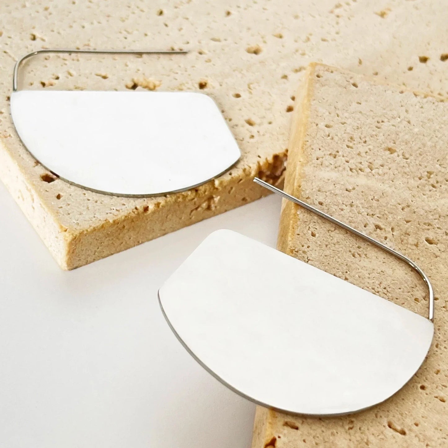 Inara Large Geometry Disc Hook Earrings