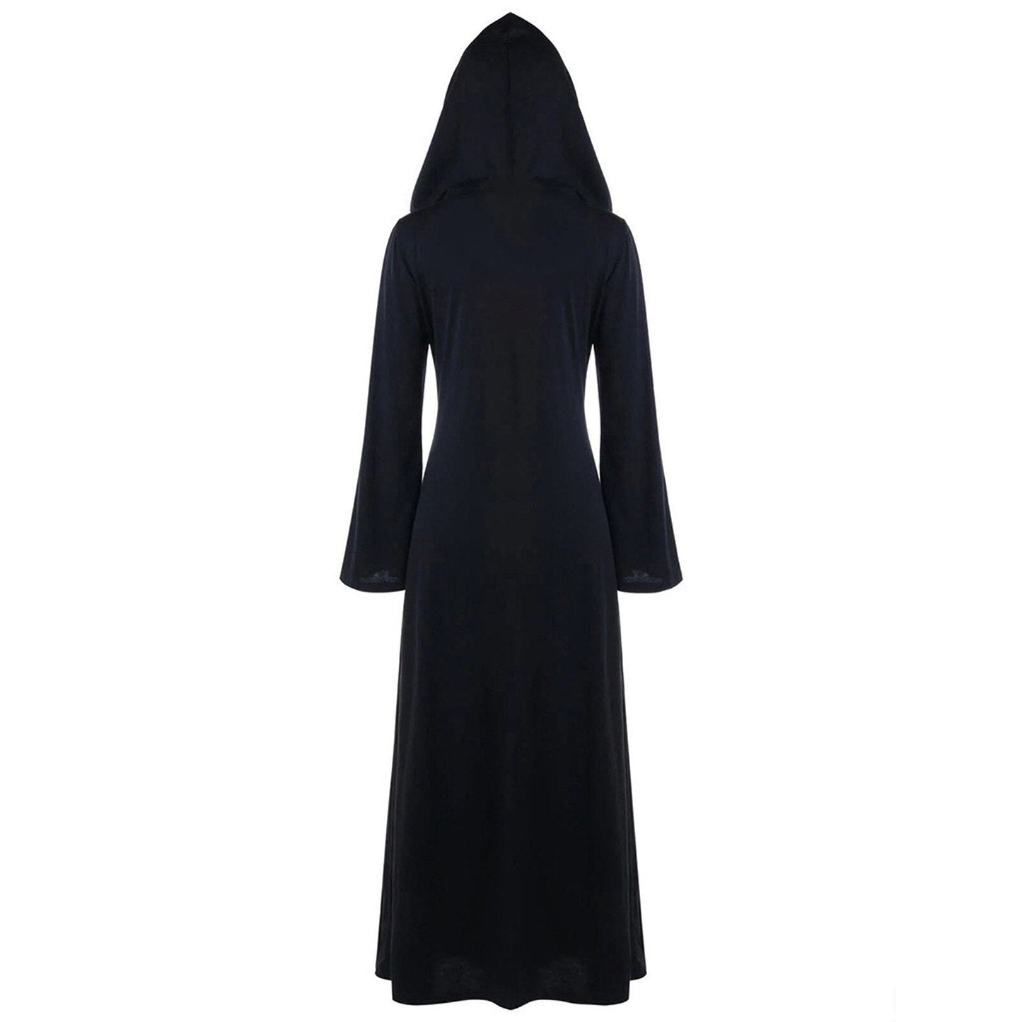 Retro Christmas Costume Plus Size Hooded Lace Up Patchwork Dress