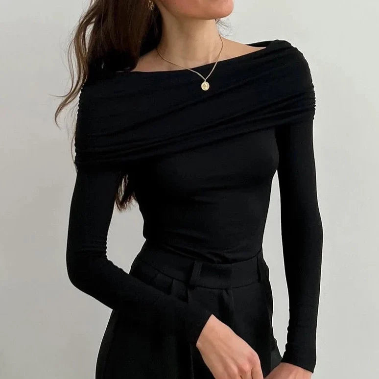 Sidonie Fold Over Off the Shoulder Top