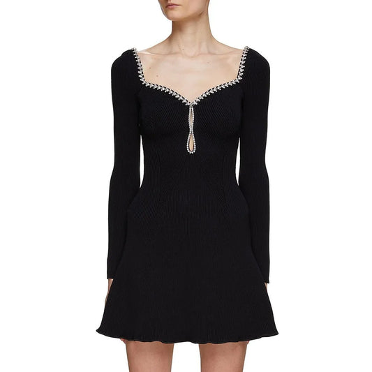 Suria Rhinestone Neckline Mini Dresses