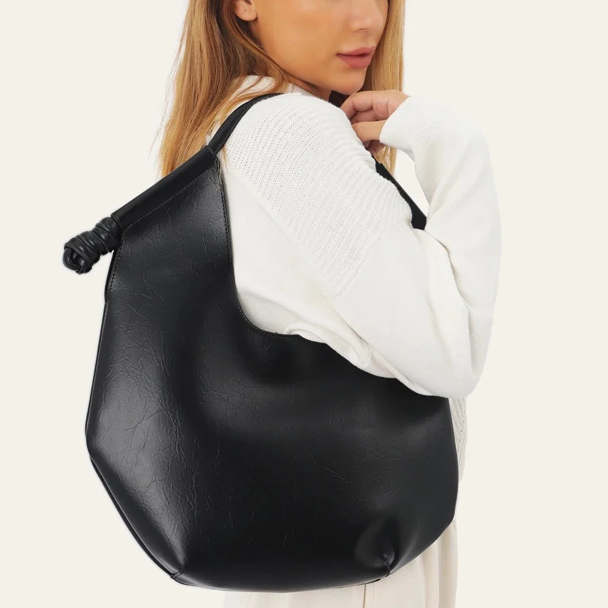 Nava Minimalist Bar Handle Hobo Bags