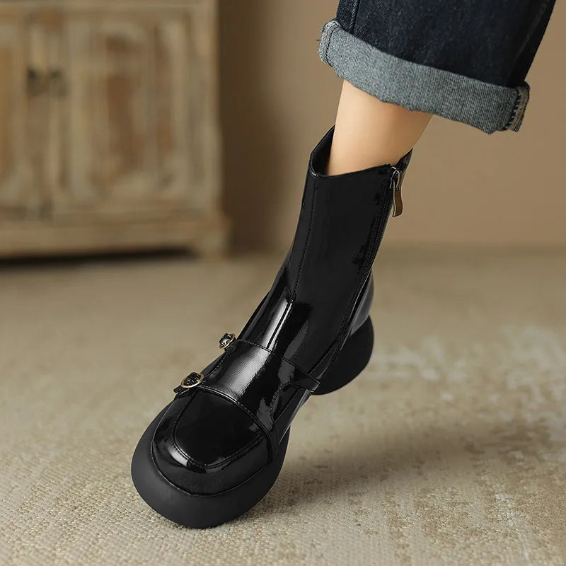 Phoebe Color Contrast Harness Boots