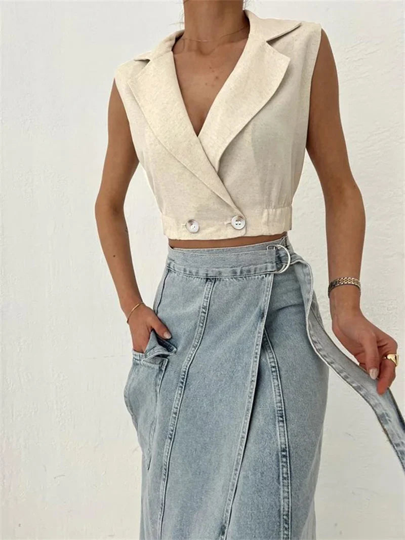 Mesa Cropped Vest Jacket