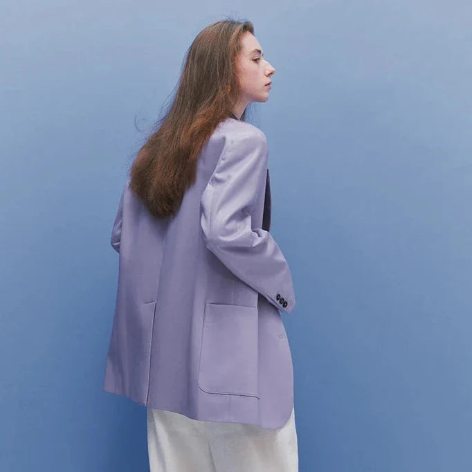 Lauren Soft Pastel Faux leather Blazer