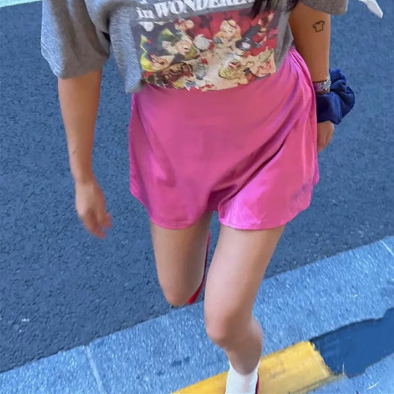 Tassha Boxer Satin Mini Skirts