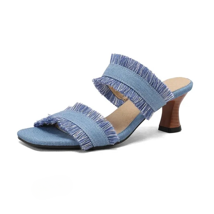 Sienna Tassel Fringe Mule Sandals