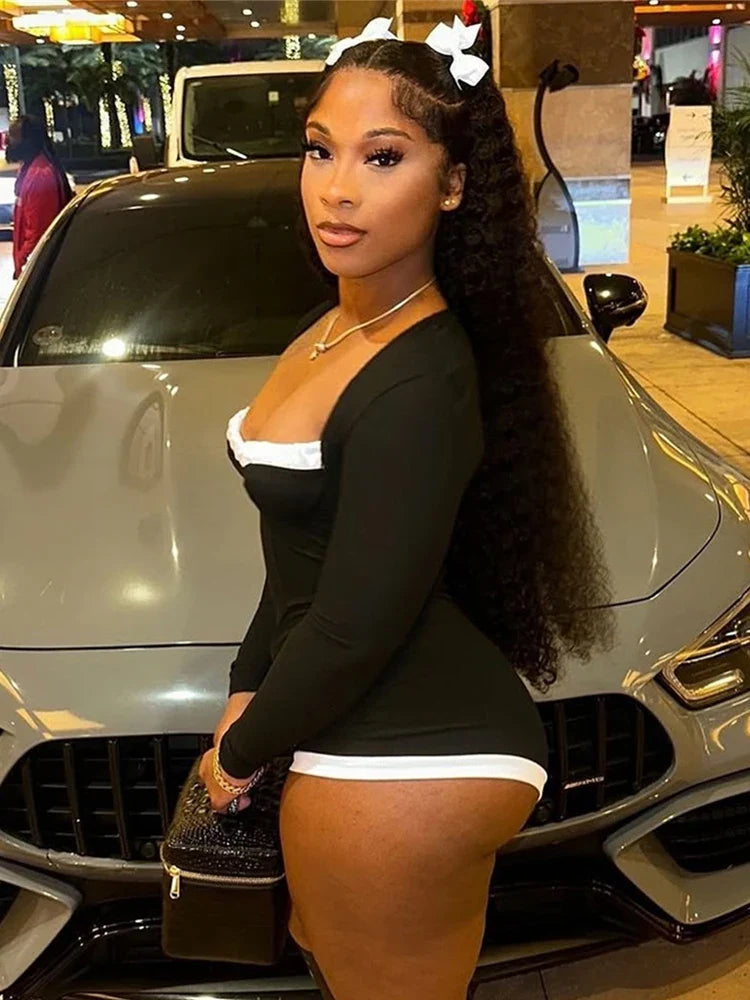 White Edging Square Neck Romper