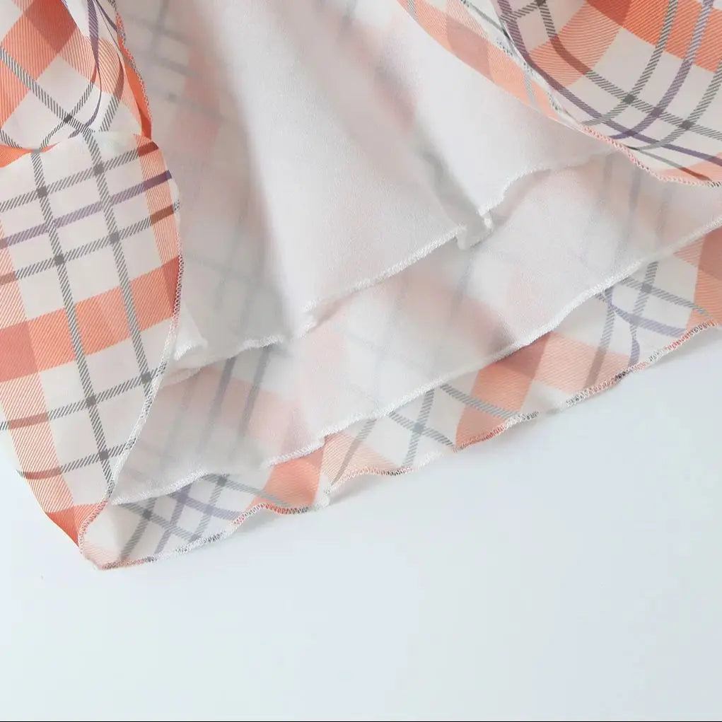 Essi Plaid Print Casual Midi Skirt