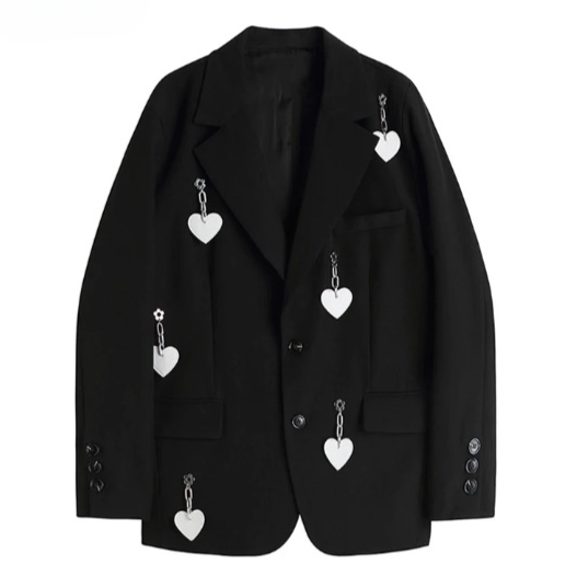 McKay Heart Charm Embellished Blazer