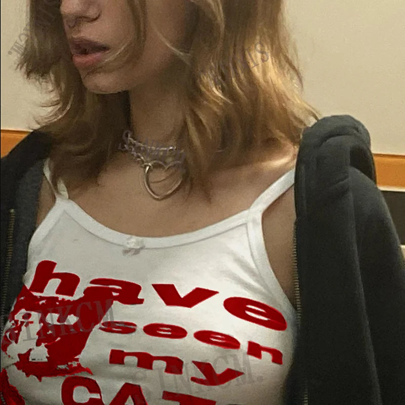 Harajuku Cats Prints Tank Tops